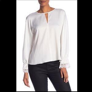 Laundry Shelli Segal Satin Blouse Cross Back NWT S